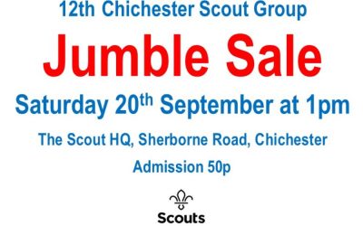 Saturday 20th September 12th Chichester Scout Jumble Sale
